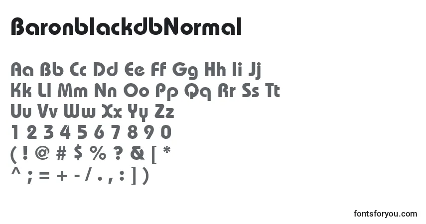 Шрифт BaronblackdbNormal – алфавит, цифры, специальные символы
