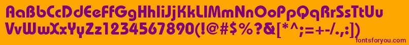 BaronblackdbNormal Font – Purple Fonts on Orange Background