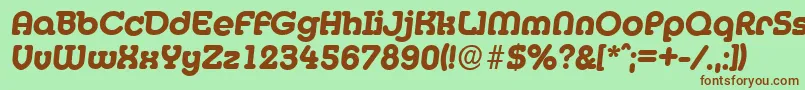 MexicoserialXboldItalic Font – Brown Fonts on Green Background