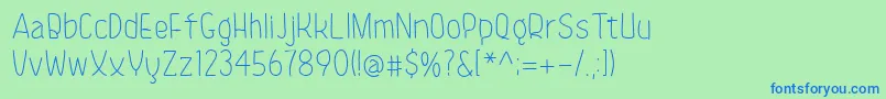 KinokoRegular Font – Blue Fonts on Green Background