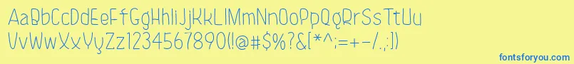 KinokoRegular Font – Blue Fonts on Yellow Background