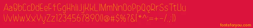 KinokoRegular Font – Orange Fonts on Red Background