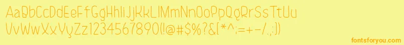 KinokoRegular Font – Orange Fonts on Yellow Background