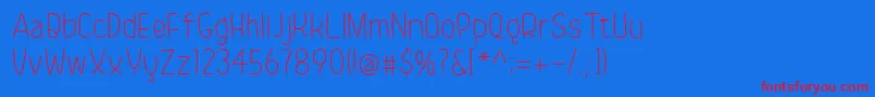 KinokoRegular Font – Red Fonts on Blue Background