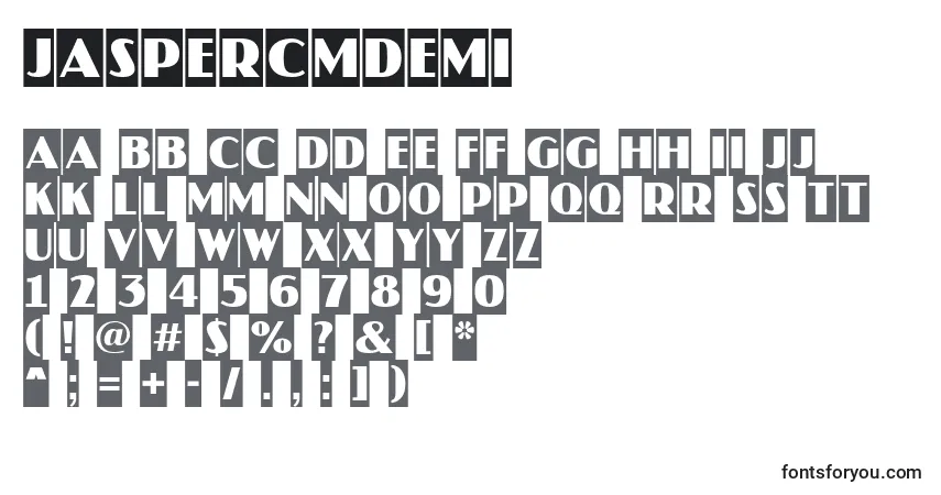 JaspercmDemi-fontti – aakkoset, numerot, erikoismerkit