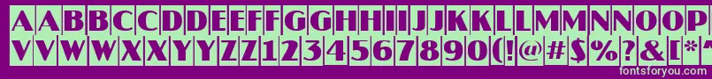 JaspercmDemi Font – Green Fonts on Purple Background