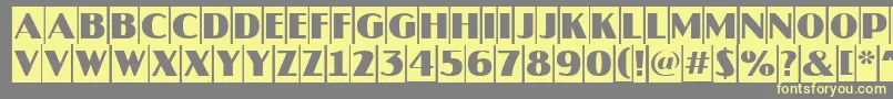 フォントJaspercmDemi – 黄色のフォント、灰色の背景