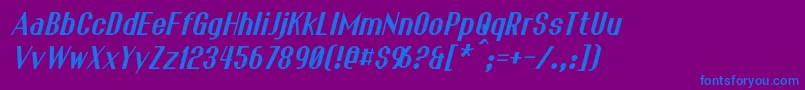 FranckItalic Font – Blue Fonts on Purple Background