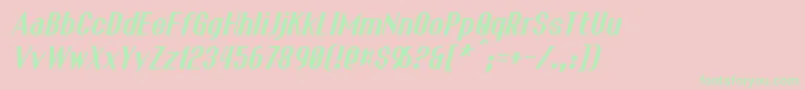 FranckItalic Font – Green Fonts on Pink Background