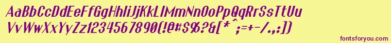 FranckItalic Font – Purple Fonts on Yellow Background