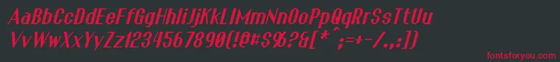 FranckItalic Font – Red Fonts on Black Background