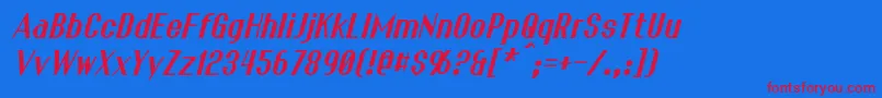 FranckItalic Font – Red Fonts on Blue Background