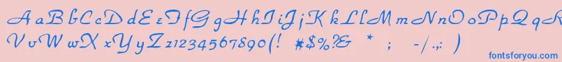 フォントRsparkhaven – ピンクの背景に青い文字