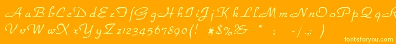 Czcionka Rsparkhaven – żółte czcionki na pomarańczowym tle