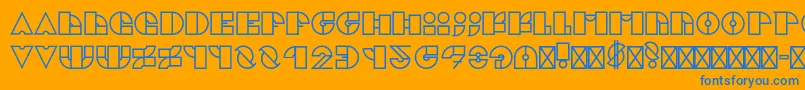 CubikRegular Font – Blue Fonts on Orange Background