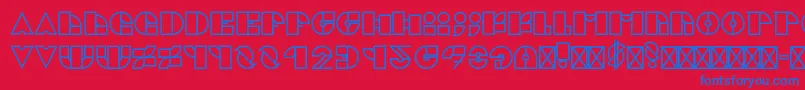CubikRegular Font – Blue Fonts on Red Background