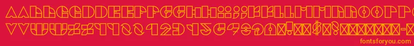 CubikRegular Font – Orange Fonts on Red Background