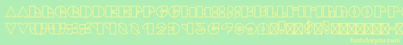 CubikRegular Font – Yellow Fonts on Green Background