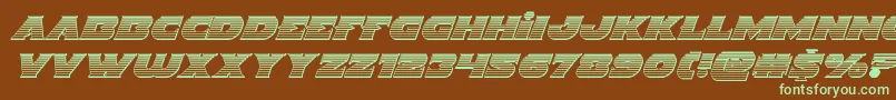 Indigodemonchromeital-fontti – vihreät fontit ruskealla taustalla