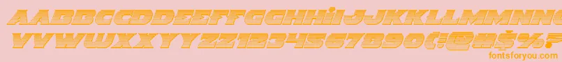 Indigodemonchromeital-Schriftart – Orangefarbene Schriften auf rosa Hintergrund