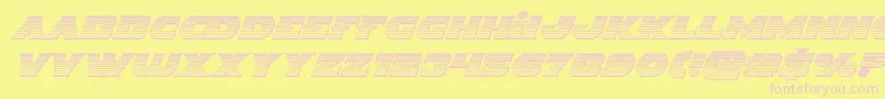Indigodemonchromeital-fontti – vaaleanpunaiset fontit keltaisella taustalla