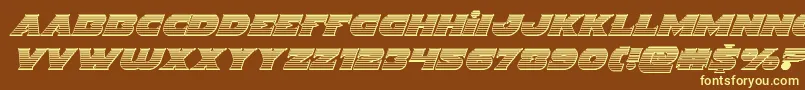 Indigodemonchromeital-fontti – keltaiset fontit ruskealla taustalla