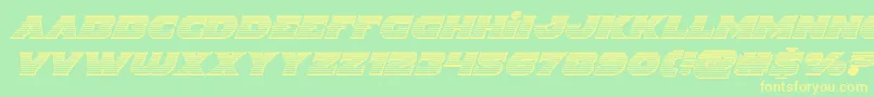 Indigodemonchromeital Font – Yellow Fonts on Green Background