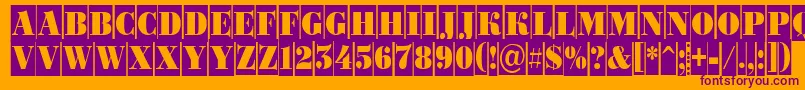 Bodoni4 Font – Purple Fonts on Orange Background