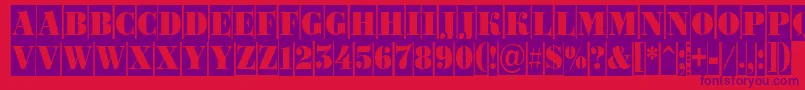 Bodoni4-fontti – violetit fontit punaisella taustalla