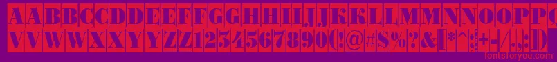 フォントBodoni4 – 紫の背景に赤い文字