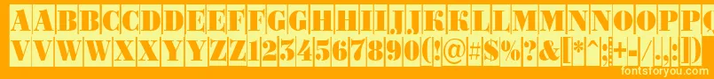 Bodoni4 Font – Yellow Fonts on Orange Background