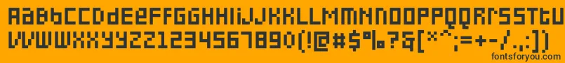 PfonlinethreeproDoubleuni Font – Black Fonts on Orange Background