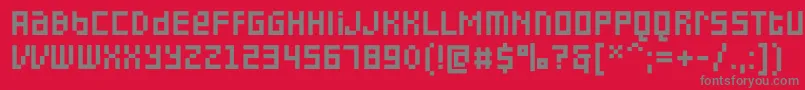 PfonlinethreeproDoubleuni Font – Gray Fonts on Red Background