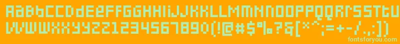 PfonlinethreeproDoubleuni Font – Green Fonts on Orange Background