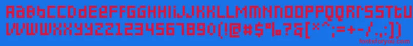 フォントPfonlinethreeproDoubleuni – 赤い文字の青い背景