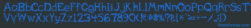 Haunted Font – Blue Fonts on Black Background