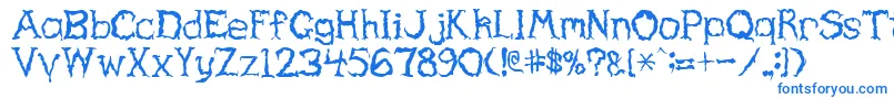 Haunted Font – Blue Fonts on White Background