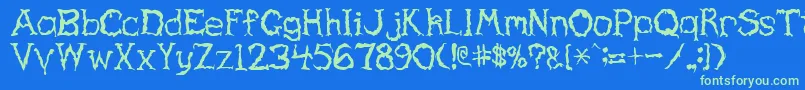 Haunted Font – Green Fonts on Blue Background