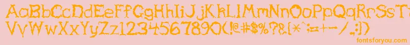 Haunted Font – Orange Fonts on Pink Background