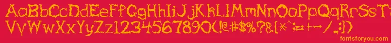 Haunted Font – Orange Fonts on Red Background