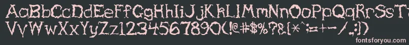 Haunted Font – Pink Fonts on Black Background