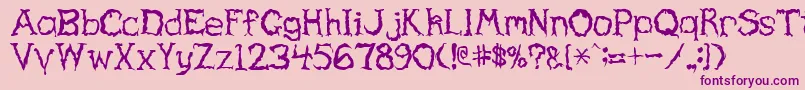 Haunted Font – Purple Fonts on Pink Background