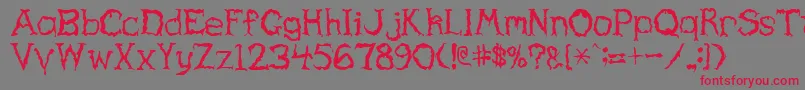 Haunted Font – Red Fonts on Gray Background