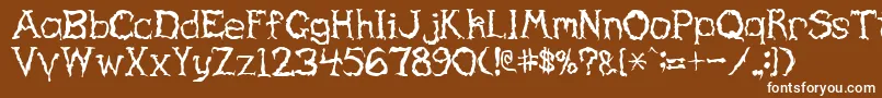 フォントHaunted – 茶色の背景に白い文字