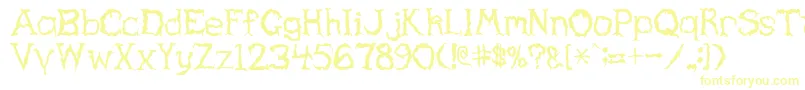 Haunted Font – Yellow Fonts on White Background