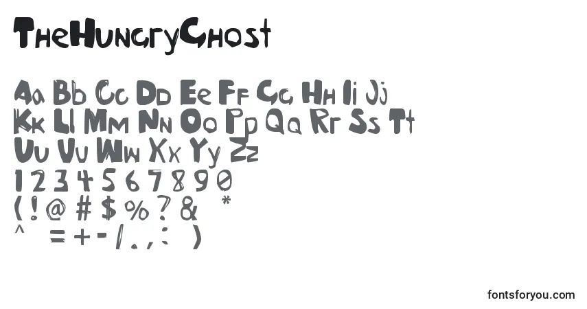 Schriftart TheHungryGhost – Alphabet, Zahlen, spezielle Symbole