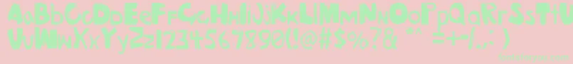 TheHungryGhost Font – Green Fonts on Pink Background