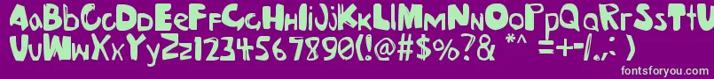 TheHungryGhost Font – Green Fonts on Purple Background