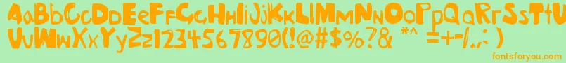 TheHungryGhost Font – Orange Fonts on Green Background
