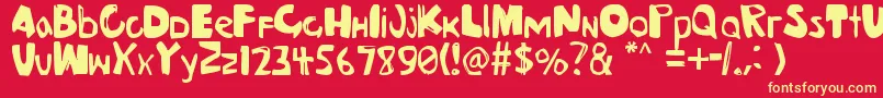 TheHungryGhost Font – Yellow Fonts on Red Background